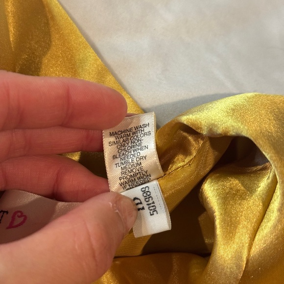 Vintage 90s Victoria’s Secret Gold Label Gold Satin Pajama Top Size Large Rare - Picture 10 of 14